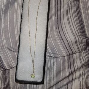 10 karat gold necklace with peridot charm